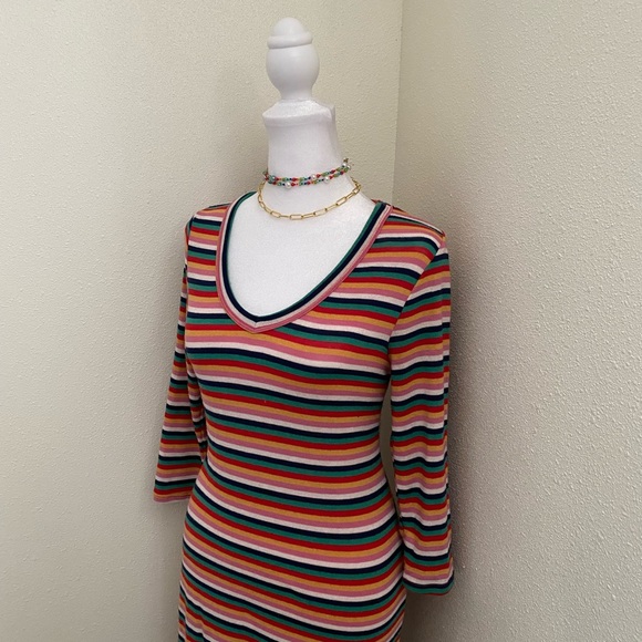 Sweet Claire Multi-Colored Striped Midi Dress - Picture 5 of 11